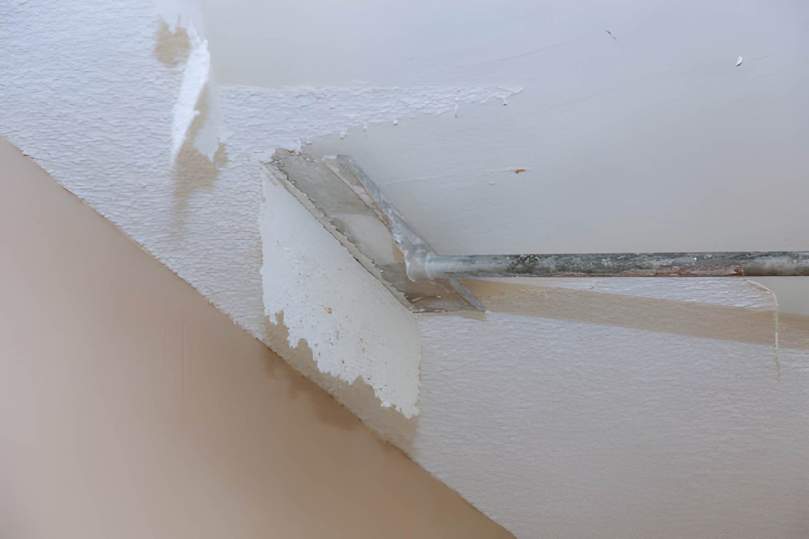 Home remodeling real repair take down scrapping a popcorn ceiling house renovation