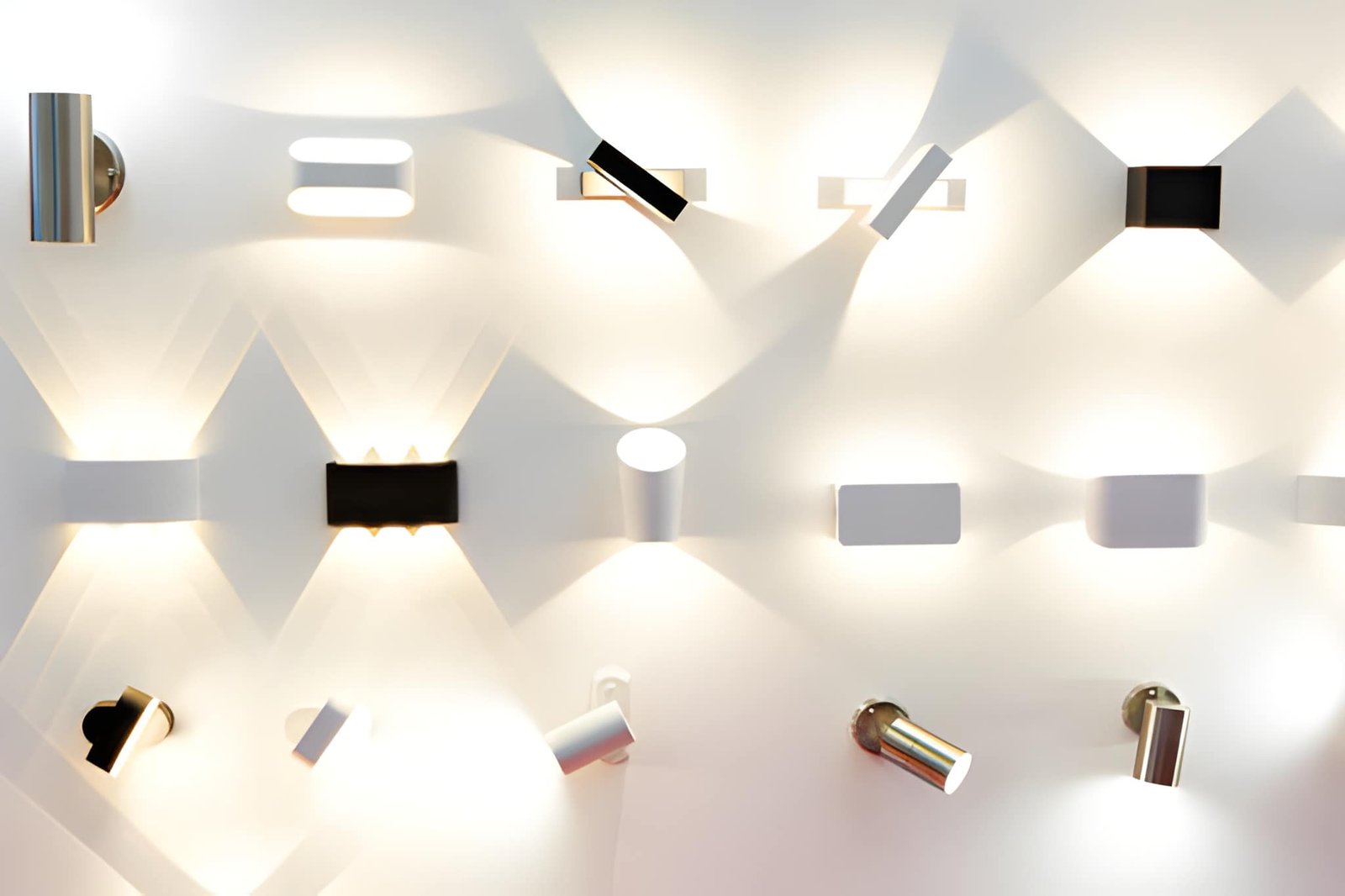 Modern wall lights in the store